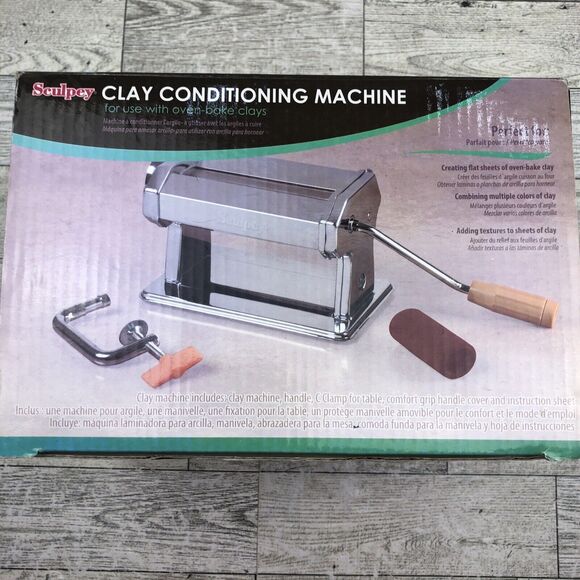 New Sculpey Clay Conditioning Machine Oven-Bake crank Stainless steel Roller - Picture 2 of 5
